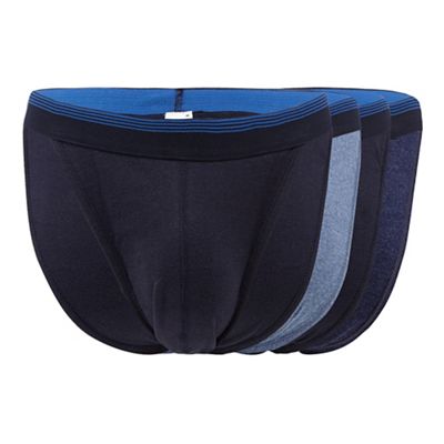 The Collection Pack of four blue tanga briefs